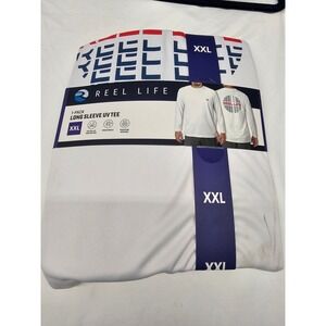Reel Life Jax Beach Mens XXL Long Sleeve UV Tee White UPF 50+ CUV01-1245-100